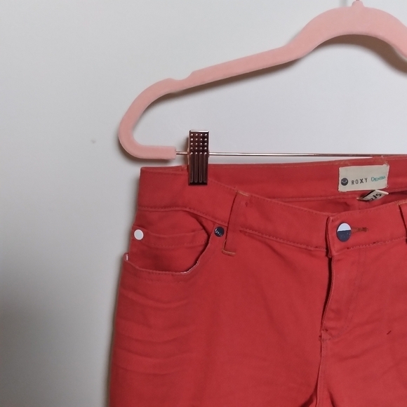 Roxy Orange Stretch Denim Low Rise Five Pocket Skinny Jeans Size 5/27 - Picture 6 of 12